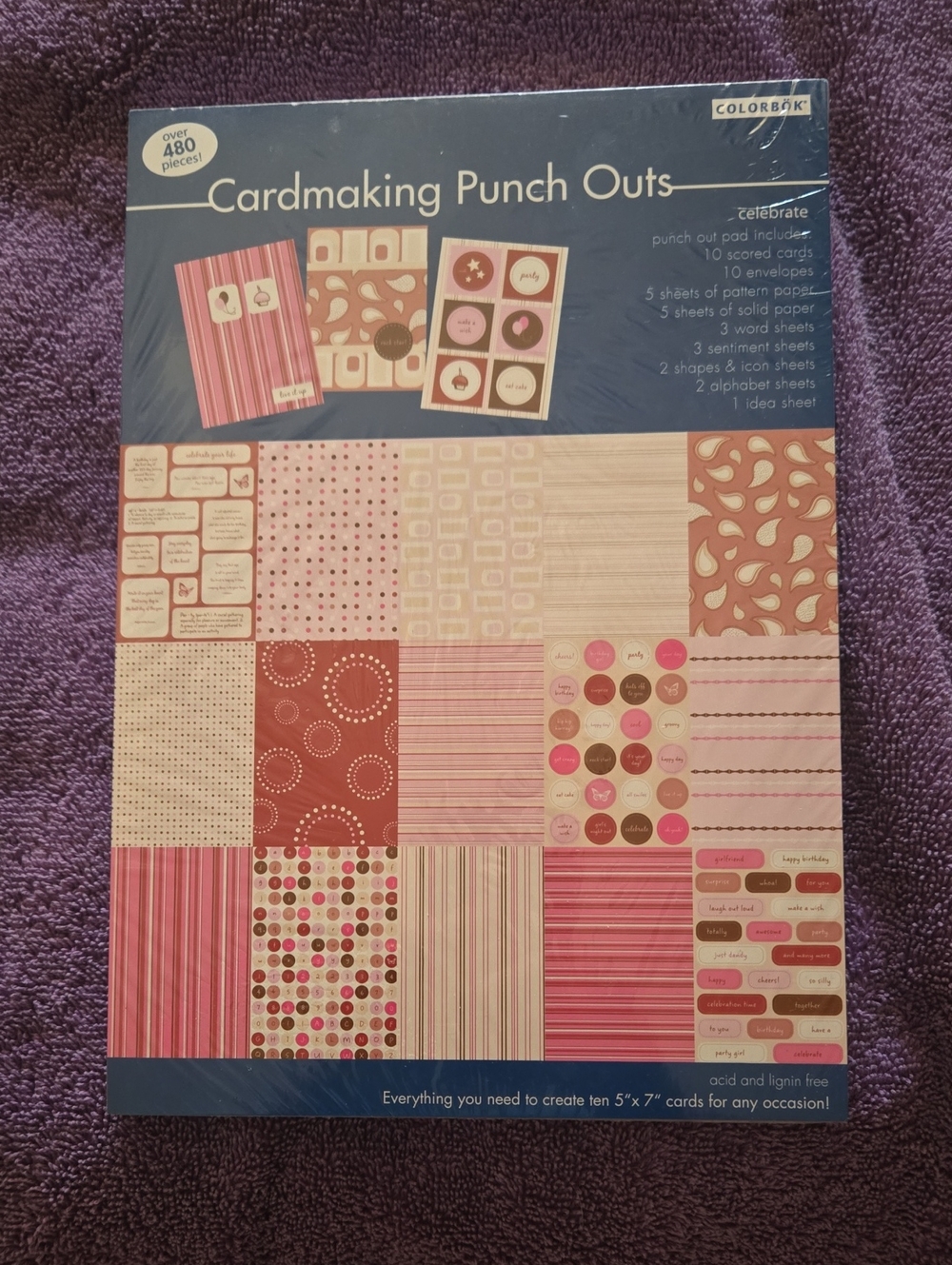 Colorbok Pink Cardmaking Punch Outs Kit - Assorted Pink Patterns